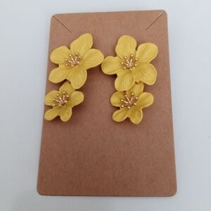 Fashion Jewelry Mustard Flower Earrings